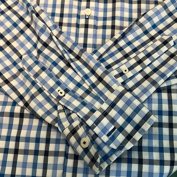 UNTUCKit Blue/Dark Blue Checked Shirt - Slim Fit - Sz L - Picture 3 of 9